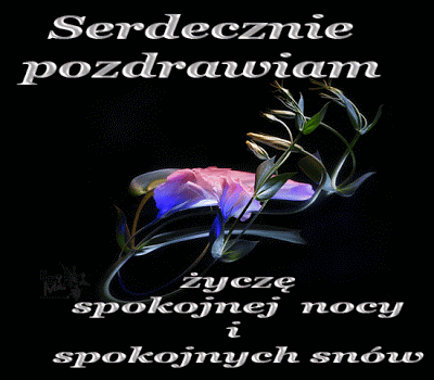 Dobranoc ruchomy spokojnej nocy